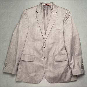 Linea Uomo Mens Gray Premium Wool Blazer 41R Natural‎ Stretch Modern Fit Lapel